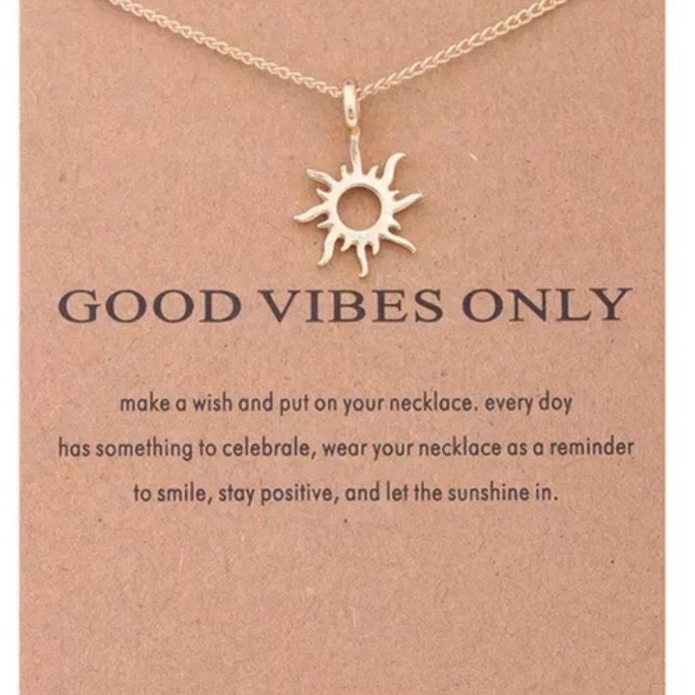 "Good Vibes Only" pendant necklace